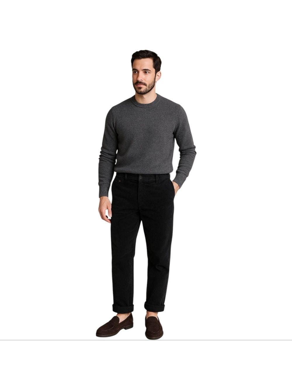 POLO RALPH LAUREN Suffield Wide Wale Black Corduroy Dress Pants 35X30 EUC